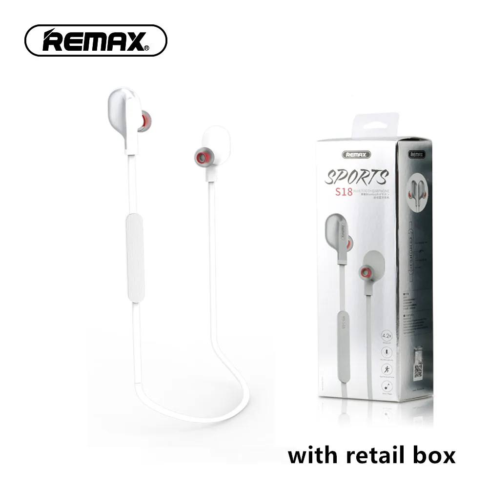 REMAX наушники-вкладыши Bluetooth V4.2 Bluetooth спортивные наушники с микрофоном стерео для телефона шейным ремешком - Цвет: 4