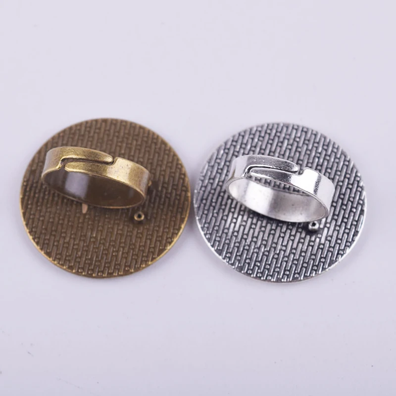 20Pcs Adjustable Ring Zinc Alloy Antique Silver Bronze Plated Blank Rings Setting Trays Bezel Fit 20mm Size Cabochon Cameo |