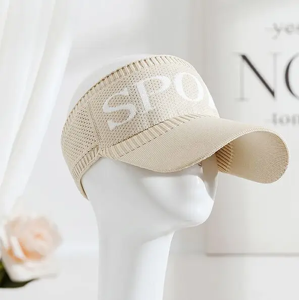 Sport beige Уличная Женская Повседневная походная Кепка для путешествий с солнцезащитным козырьком, вязаные шапки, спортивные безрукавные открытые солнцезащитные козырьки, пляжная кепка для гольфа - Цвет: Sport beige