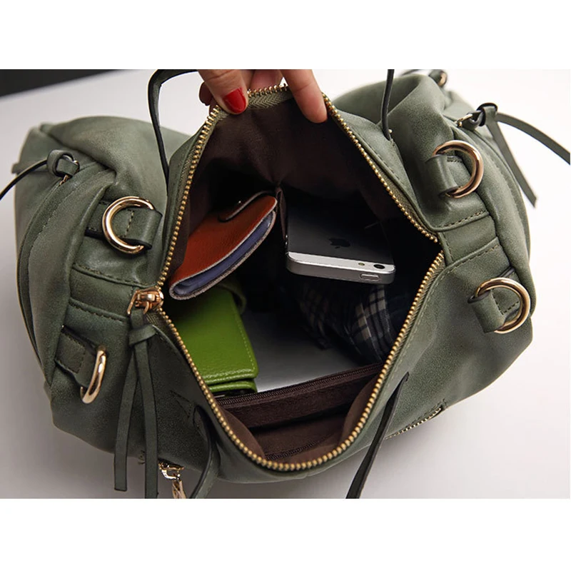 Classic Vintage Women Shoulder Bags Scrub Leather Handbag Luxury Designer Messenger Crossbody Bag Female WBS239 | Багаж и сумки