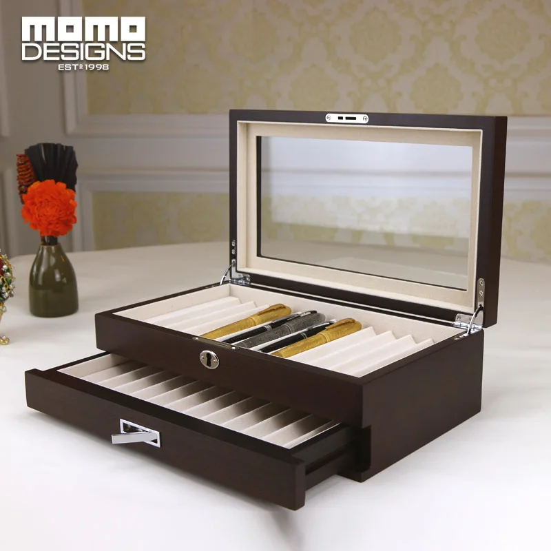 Деревянная ручка коробки для 24 шт. перьевой дисплей и дерева коробка хранения High