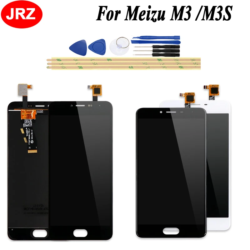 

JRZ For Meizu M3 LCD Display +Touch screen Digitizer Assembly Replacement+Tools+3M Tape For Meizu M3S