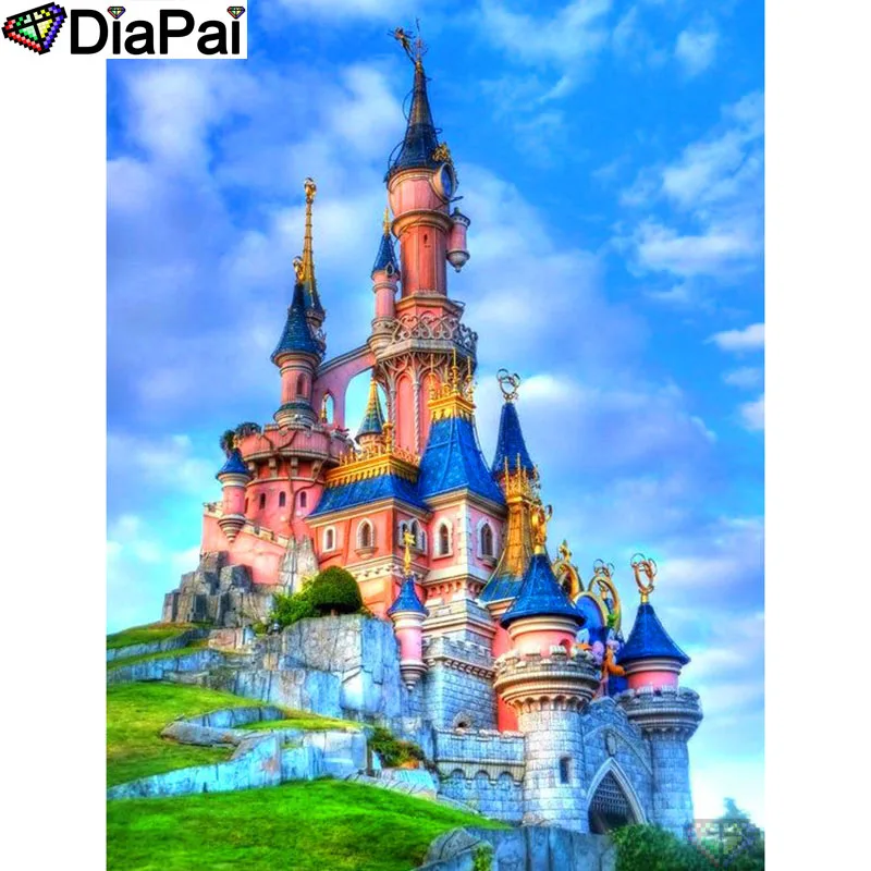 

DIAPAI 100% Full Square/Round Drill 5D DIY Diamond Painting "Castle scenery" Diamond Embroidery Cross Stitch 3D Decor A19099
