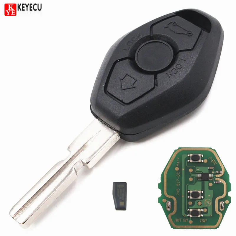 KEYECU EWS дистанционный ключ 3 кнопки 315 МГц/433 МГц ID44 HU58 для BMW 5 7 серия 325 330 318 525 530 540 E38