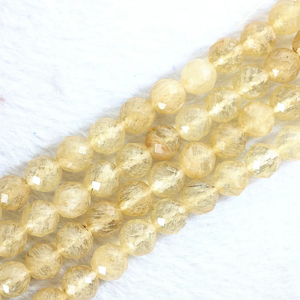 Yellow Watermelon Tourmaline Stone 4mm 6mm 8mm 10mm 12mm 14mm Round Faceted Loose Beads Diy Jewelry Making 15&quot B510 | Украшения и