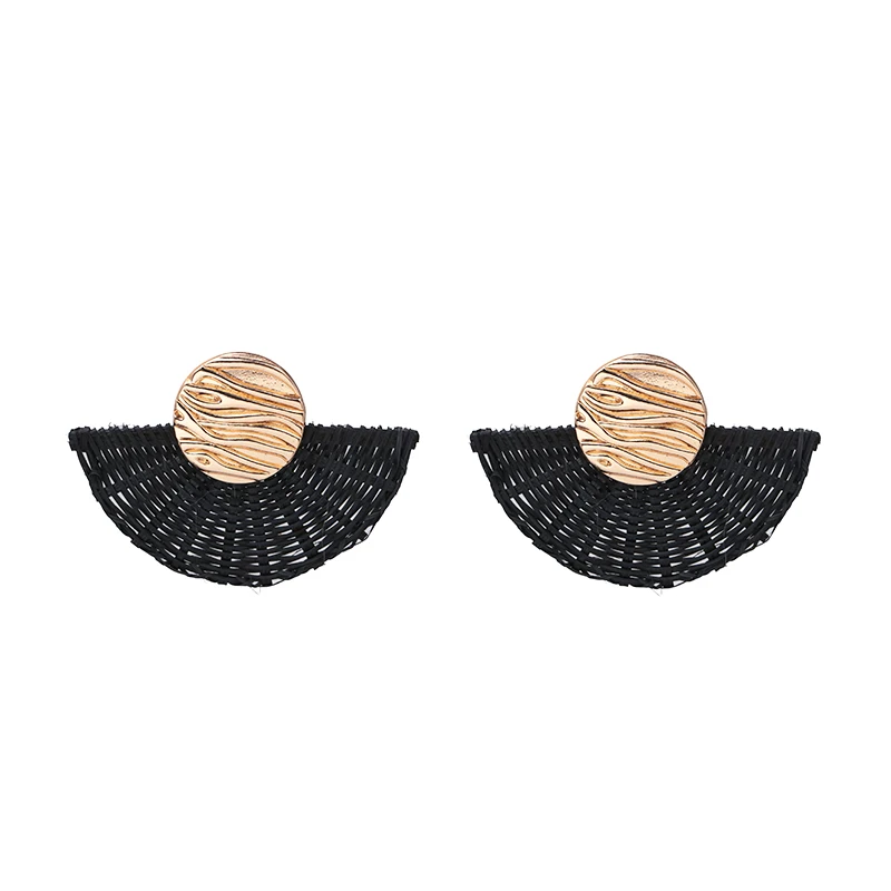 Fashionsnoops ручной деревянный ротанга вязать висит серьги для Для женщин Boho «любящее сердце» ювелирные аксессуары ‒ серёжки - Окраска металла: 51933-BK