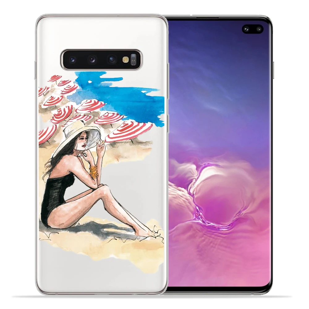 Мягкий силиконовый чехол для крышки samsung Galaxy S9 S8 S10 плюс S7 S6 край S10 Lite модная одежда для девочек для samsung Note9 8 Защитная крышка