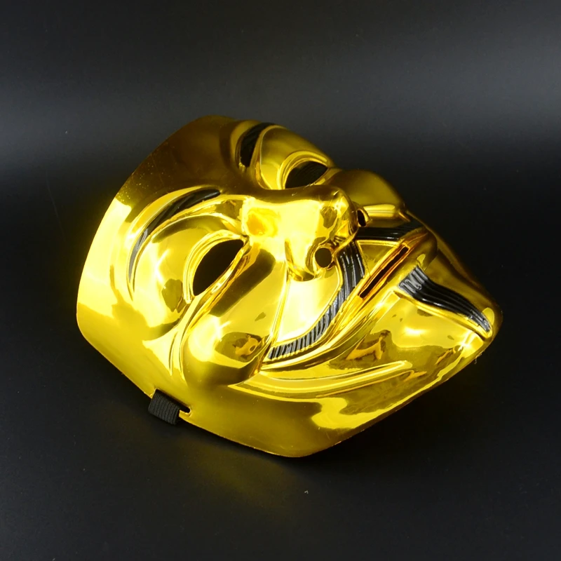 5 шт./лот Золотая анонимная Маска Гая Фокса костюм V для Вендетта маска|gold metal|gold