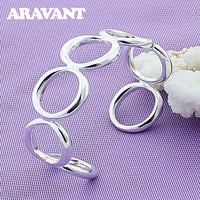 925 silver round open cuff braceletbangle for women fashion jewelry