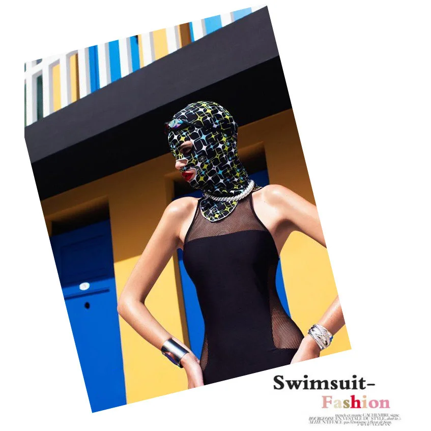 Для мужчин женщин Смешанные цвета Facekini маска для плавания Гидромайки Ухо