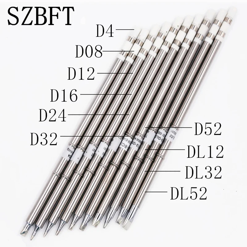 Жала для паяльника SZBFT T12-D4 D08 D12 D16 D24 D32 D52 DL12 DL32 DL52, Жало для паяльной станции Hakko, FX-951 FX-952