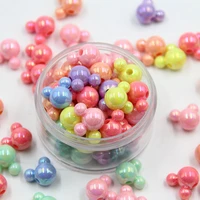 50pcspack diy hot puzzle handmade bead mixed solid color ab exquisite cartoon mouse acrylic beads for kids diy jewelry making