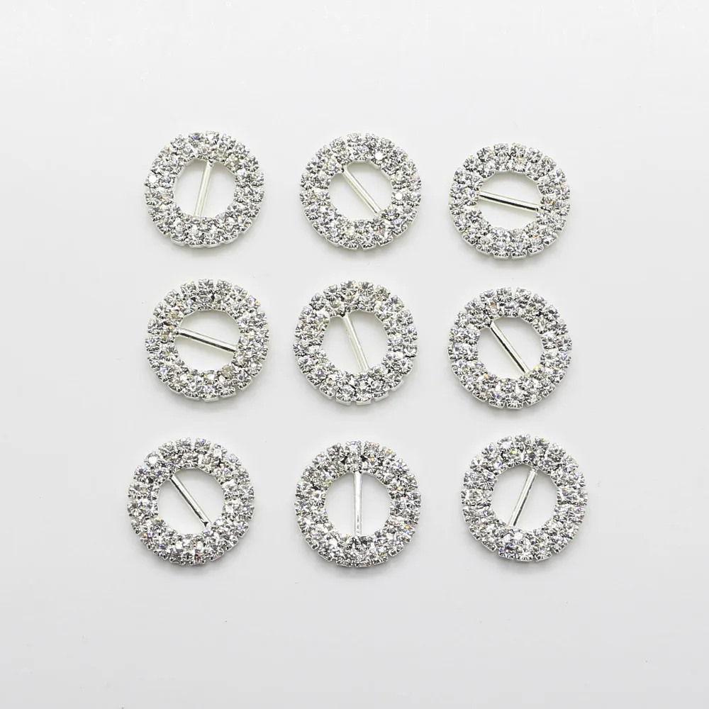 10 шт./лот круглые серебряные пряжки из горного хрусталя 21 мм декоративные ленты