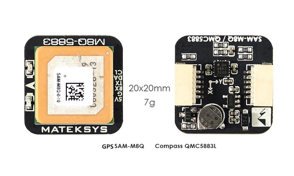 Matek Systems M8Q 5883 GPS & QMC5883L компактный модуль для радиоуправляемых дронов FPV гоночных