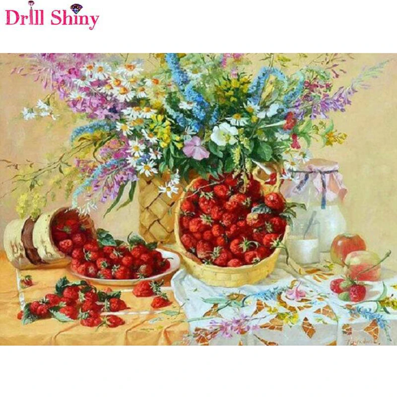 5D Diy Diamond Embroidery fruit flowers icon rhinestone Mosaic Full Painting Cross Stitch Decoration Handicrafts r295 | Дом и сад