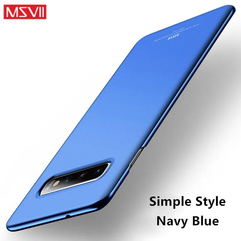 Simple Navy Blue Для samsung Galaxy S10 чехол MSVII тонкий PC матовый полный защитный чехол для samsung S10 E Plus чехол S10E S 10 чехол для телефона s - Цвет: Simple Navy Blue