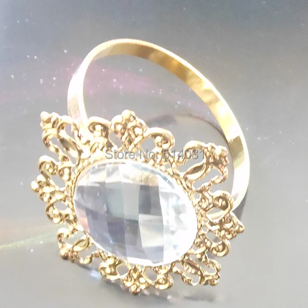 Новинка 2016 Золотое прозрачное кольцо для салфеток свадеб вечеринок отелей