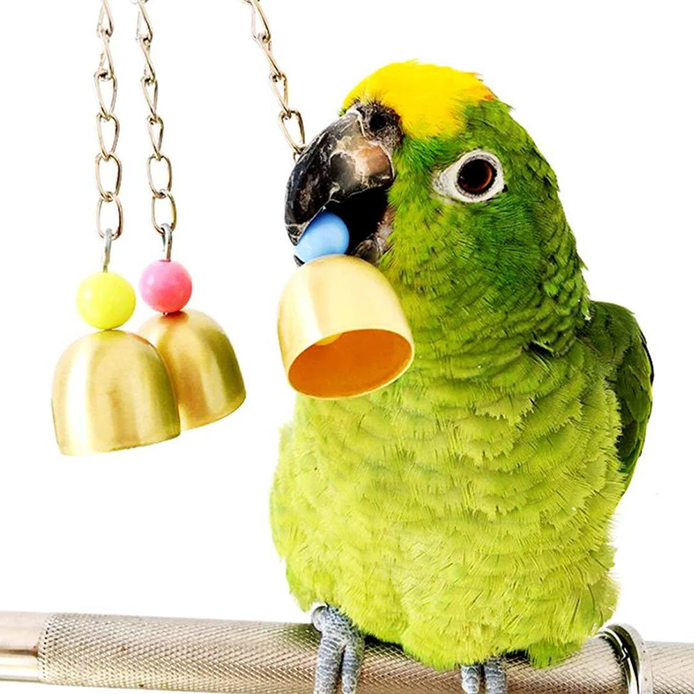 Parakeet качель для птичьей клетки окунь будги колокольчик стек игрушка-попугай | Дом