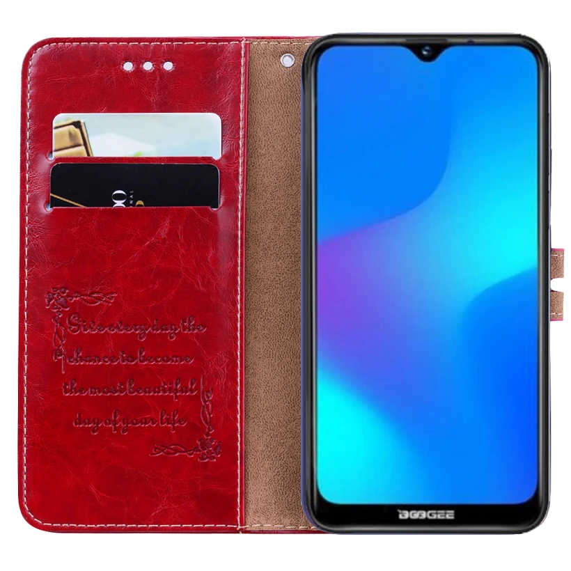 Чехол Для Doogee Y8 Plus из искусственной кожи с откидной крышкой и бумажником чехол