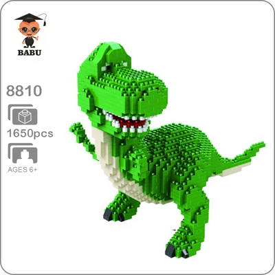 Dinosaur Собака кошка Хаски бульдог Бог богатства животное домашнее животное 3D модель алмаз Мини Строительные подарочные игрушечные блоки - Цвет: Dinosaur