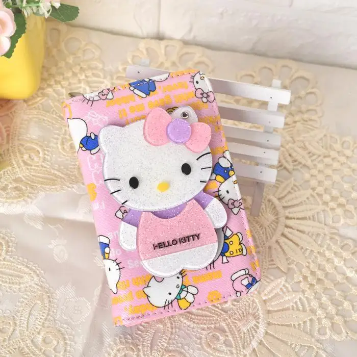 Милые кошельки с героями мультфильмов hello kitty от известного бренда, женские кожаные кошельки с волшебным зеркалом для девушек, клатчи, дамские вечерние кошельки - Цвет: 20
