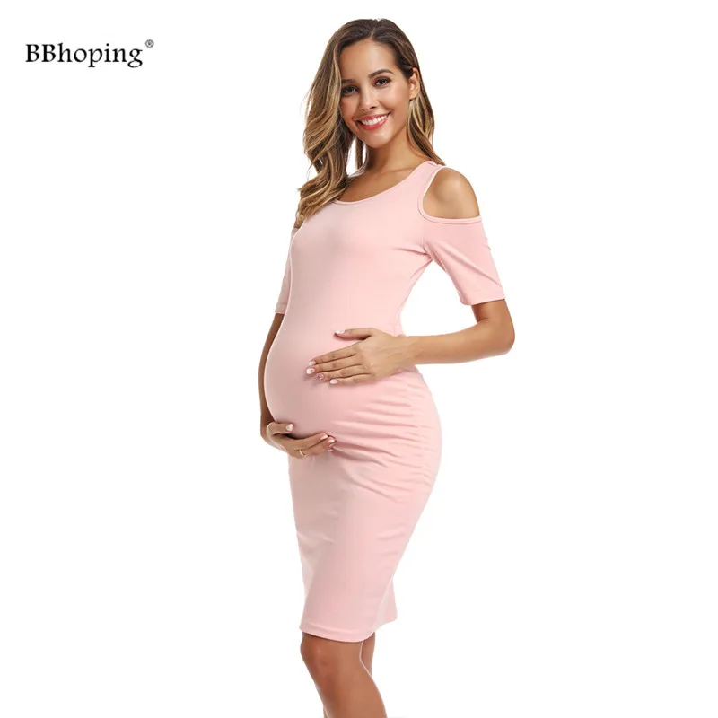 Женское облегающее платье для беременных с открытыми плечами и рукавом 3/4|Платья|