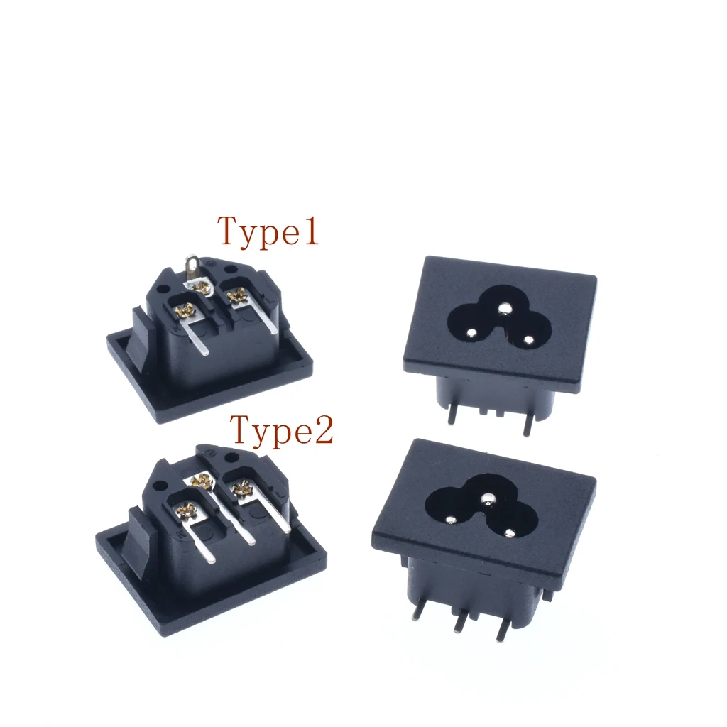 

10Pcs Right Angle Black Male Plug IEC320 C6 Power Socket Connector AC 250V 2.5A