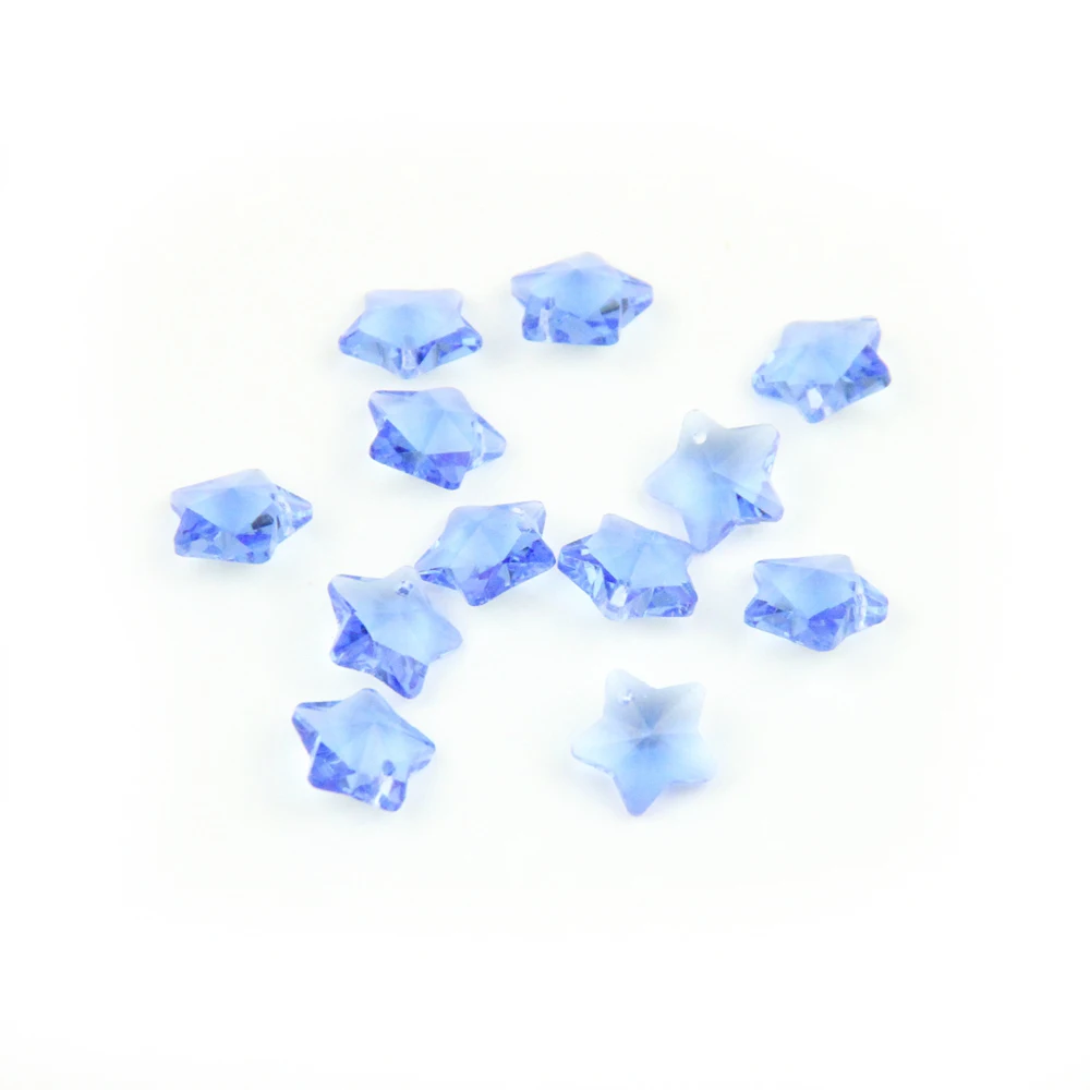 

14mm Light Blue Crystal Handmade Beads 100-2000pcs Crystal Five Stars Bead Top Quality Glass For Jewelry Wedding Decoration DIY