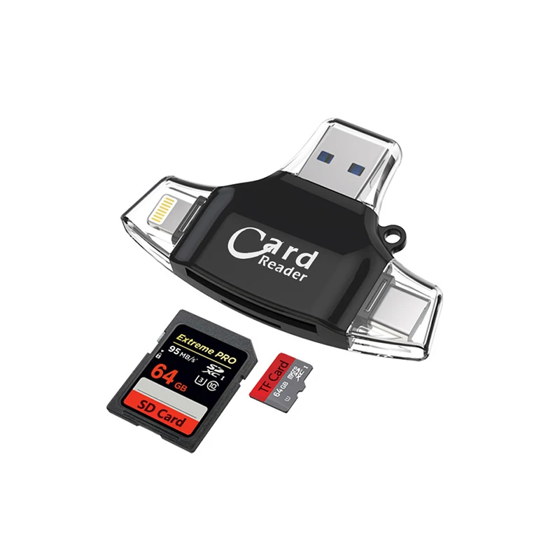 4 в 1 Type C Micro SD кардридер usb type-c OTG USB флэш-память гаджет для iPhone iPad MacBook адаптер ридер