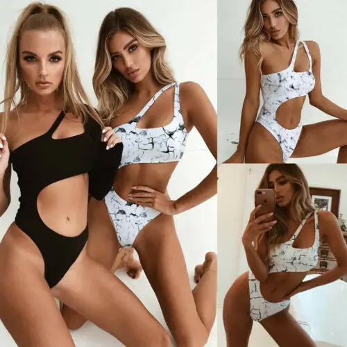 Summer Swimwear Women Lady Sexy Bikini Swimsuit Playsuit One Piece Bathing Bandage Monokini Push Up White | Спорт и развлечения