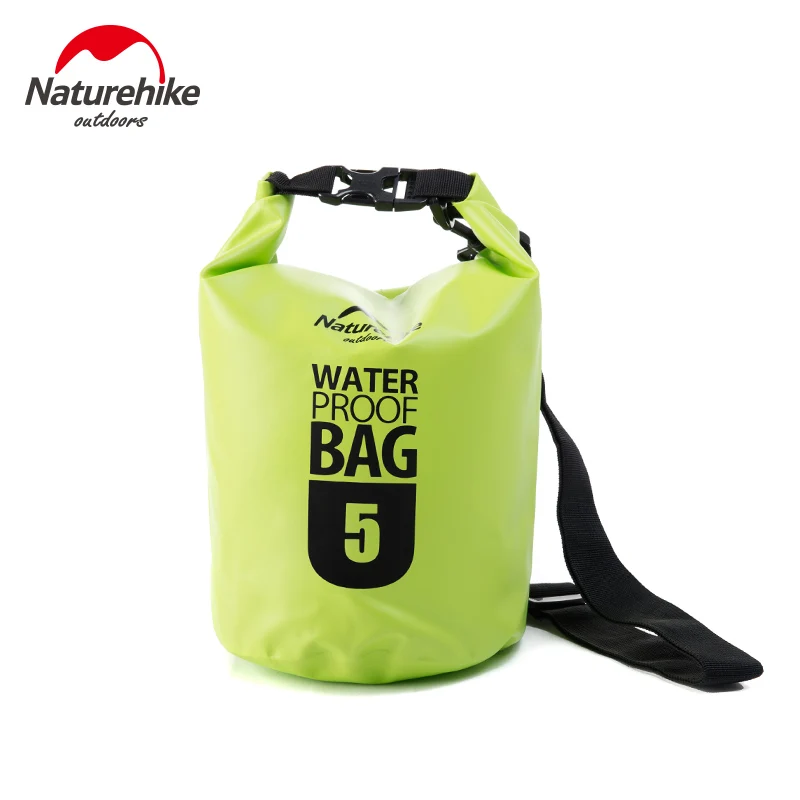 Naturehike 5L/10L/20L водонепроницаемая сумка, Ультралегкая, для улицы, 4 цвета, для мужчин и женщин, 500D, Океанский пакет, дрейфующая посылка, сумка для плавания, сухая сумка - Цвет: Green 5L