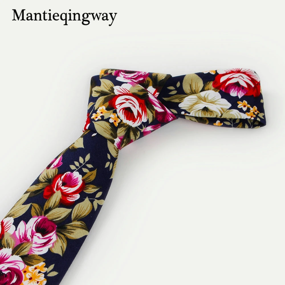 Мужской винтажный хлопковый галстук Mantieqingway с цветочным принтом 6 см | Аксессуары