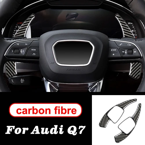 Shift pad Аксессуары для Audi Q7 LHD RHD автомобильный Стайлинг интерьерные наклейки из углеродного волокна Дверная панель рулевого колеса украшение - Название цвета: Shift pad
