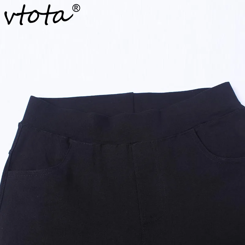 VTOTA Women Pencil Pants Casual Skinny High Waist Lace 2018 Spring Summer Bottoms Black Elastic B39 | Женская одежда