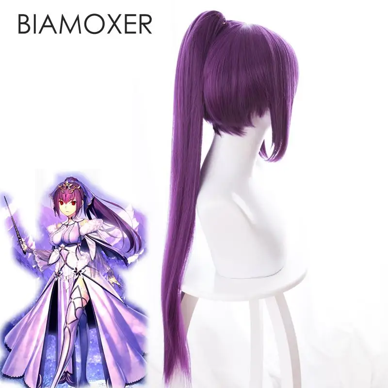 Парик Biamoxer для косплея аниме Fate Grand Order Scathach длинные прямые синтетические волосы с