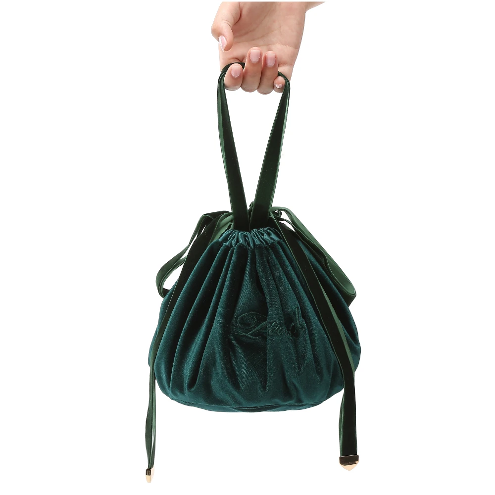 Новая бархатная косметичка на шнурке женская большая емкость органайзер для