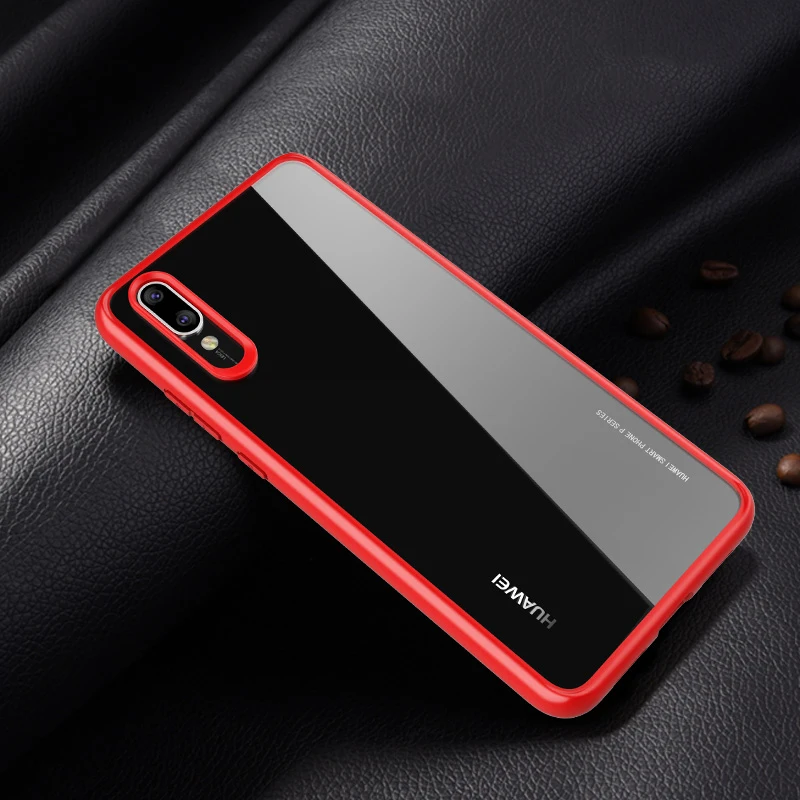 Для Huawei P20 Lite модный прозрачный жесткий чехол для телефона с мягкой силиконовой