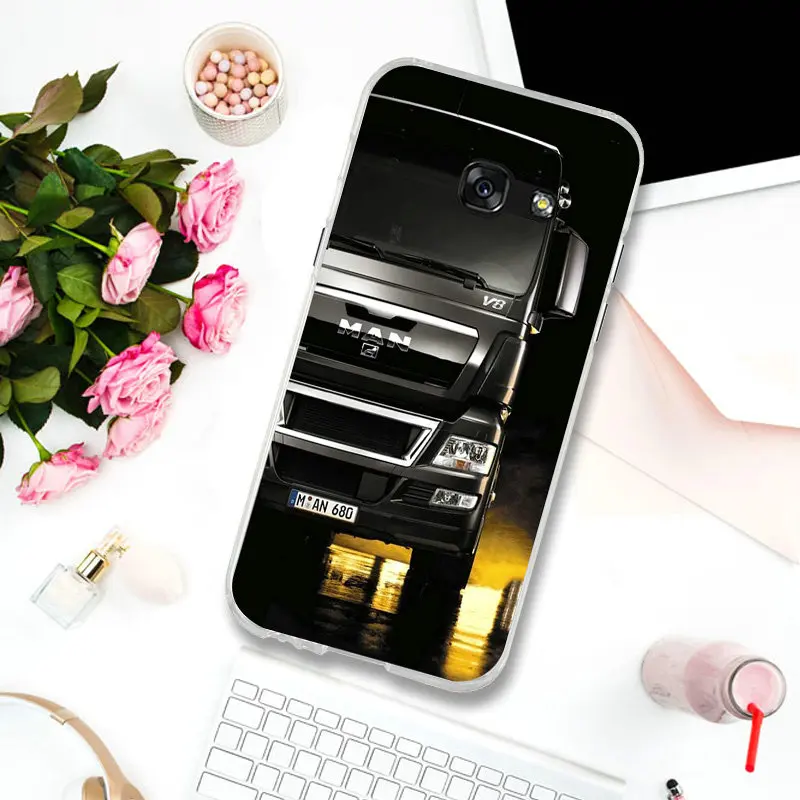 Picture 8 Мягкие силиконовые прозрачные телефонные чехлы для samsung Galaxy J3 J4 J5 J6 J7 J8 A3 A5 A7 супер классные тяжелый грузовик автомобиля - Цвет: Picture 8