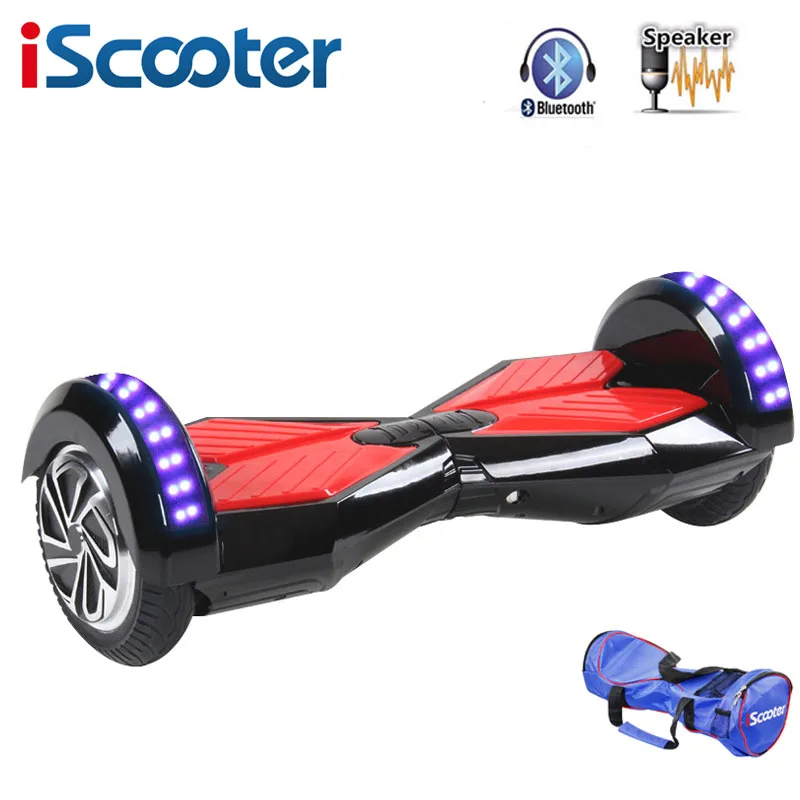 IScooter Ховерборд 8 дюймов Bluetooth 2 колеса самобалансирующийся электрический скутер