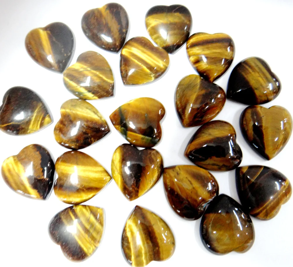 

18*25mm Natural stone Turquoises tiger eye Quartz crystal Heart Cabochon Pendant for diy Jewelry making necklace Accessories30PC