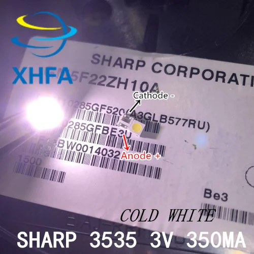 Для SHARP 500 шт. светодиодный ТВ Применение ЖК дисплей Подсветка для 1 Вт 3В 3535 3537