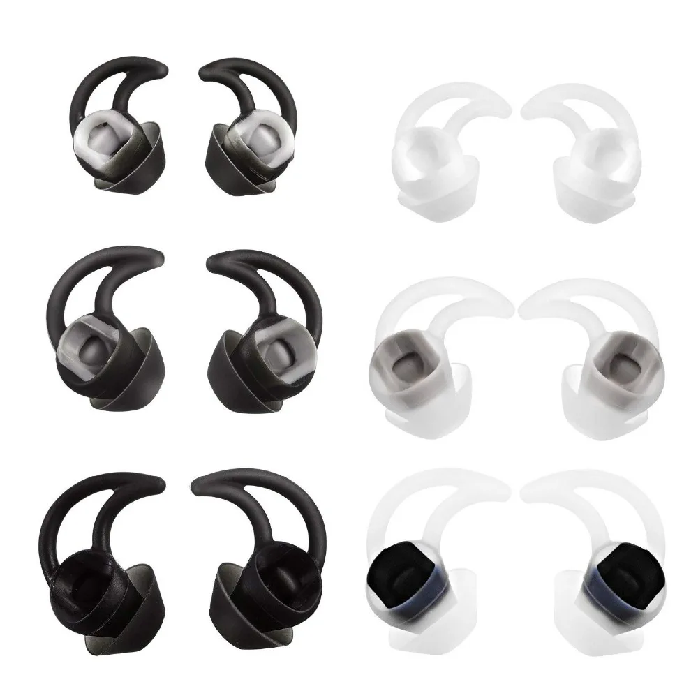 6 пар (S & M L) Сменные силиконовые наушники вкладыши с двойным фланцем и