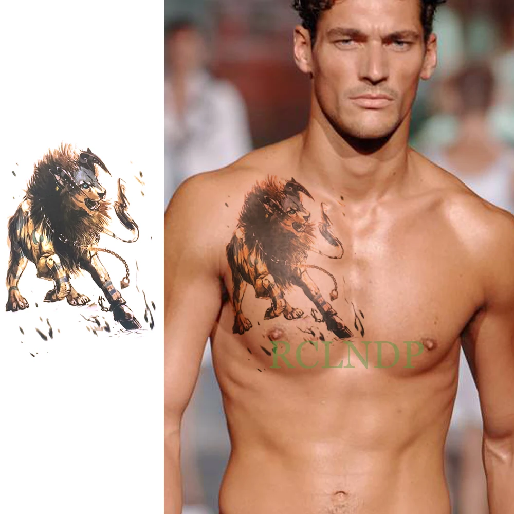 

Waterproof Temporary Tattoo Sticker Lion Fake Tatto Large size Flash Tatoo Back Leg Arm chest foot for Women Men girl
