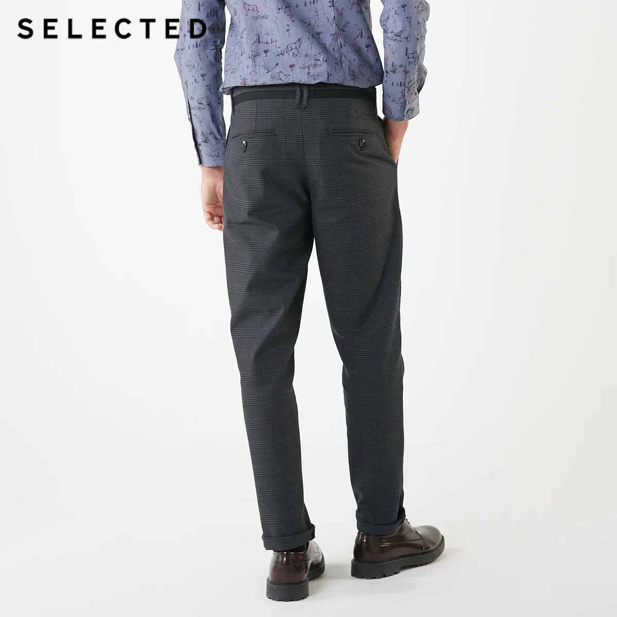 SELECTED crisp contain cotton grid fashion foot men's cultivate morality leisure trousers S | 418414527