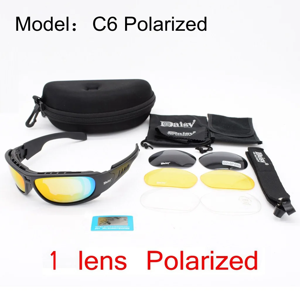 c6 black polarized Тактические очки, солнцезащитные очки для мужчин, военные C6 C5, солнцезащитные очки для мужчин, военные игры, тактические очки для улицы - Цвет: c6 black polarized