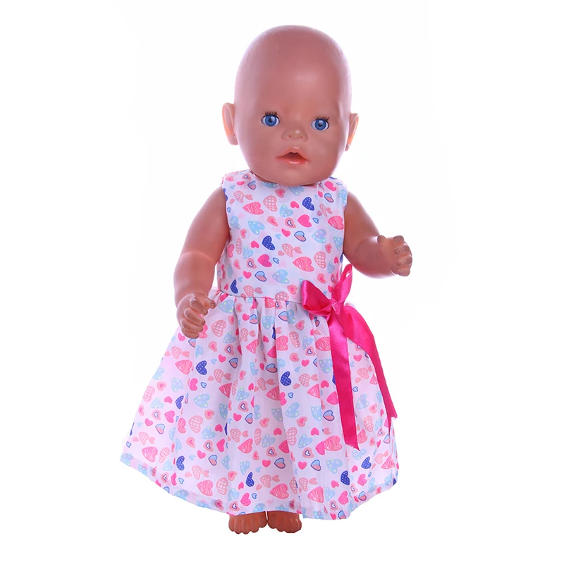 Платье без рукавов с бантом одежда для 18-дюймовых американских и 43 см кукол
