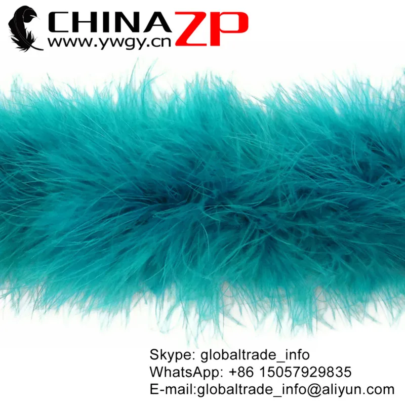 

CHINAZP Factory Wholesale and Retail 20g 20yards/lot Good Quality Dyed Turquoise Turkey Marabou Feather Boa