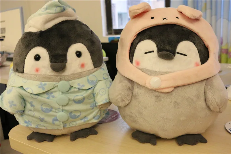 1 шт. японские Kawaii мягкие игрушки положительный энергетический пингвин плюшевые куклы маленькая девочка кролик шляпа игрушечный пингвин куклы 25 см