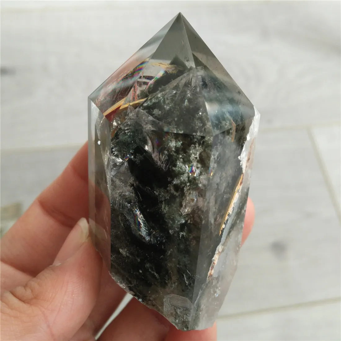 Кристал фантом целебные камни кристаллы призрака Wicca Cristal Islande Pierre Naturelle Cristaux