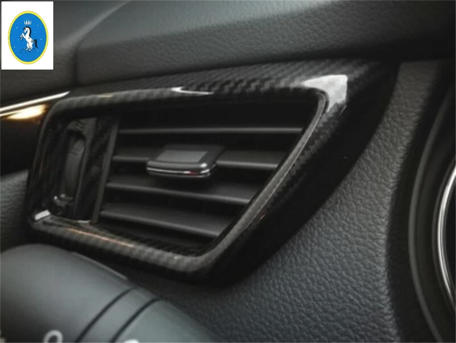 Yimaautotrim боковой Кондиционер AC выход вентиляционная Крышка Накладка для Nissan Rogue/X-trail T32- матовый/углеродное волокно ABS